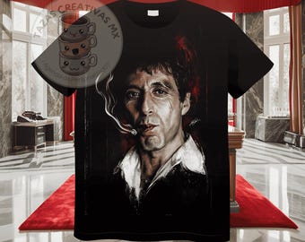 Projekty koszulek Scarface 10 PNG Halftone dla DTF Tony Montana