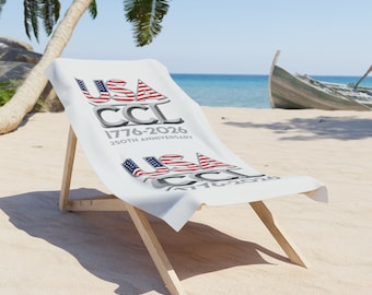 USA CCL 250 Patriotic Beach Towel for 4th of July Celebration with Traditional Logo - Beach Towel