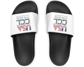 USA-CCL: Celebrating 250 Years of American Legacy - 4th of July - Patriotic - Women's PU Slide Sandals