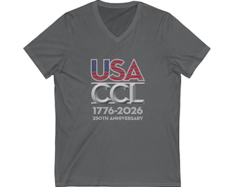 USA-CCL 250th Anniversary Party Tee - Unisex Short Sleeve V-Neck Shirt