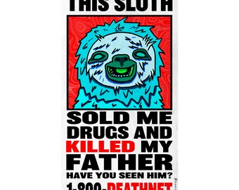 PSYCHO SLOTH 2"X3.6" Pegatina de vinilo