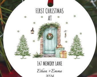 Neues Zuhause Ornament, Neues Zuhause Ornament 2023, Unser erstes Weihnachten in unserem Neuen Zuhause, Weihnachtsbaum Ornament, Adresse Ornament