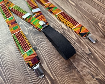 African Print Handmade Suspenders – Bold, Stylish & One-of-a-Kind
