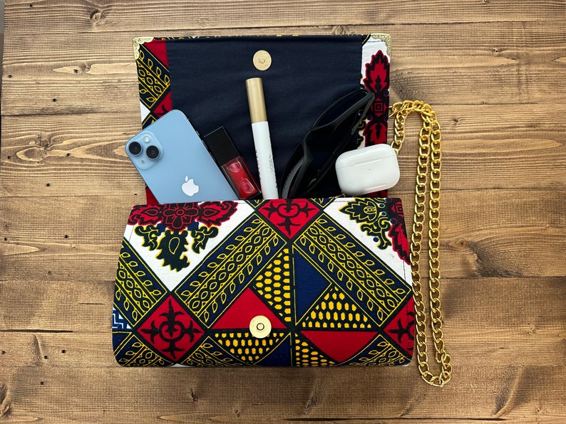 Africa clutch bag, Ankara purse, Ankara bag, African, Wedding gift, Her Gift, Women Gift, Mothers day gift, African purse ,Africa Print bag zdjęcie 7