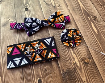 Bow tie Set ,Ankara bow tie, African print bow tie, boys bow tie, Gift For Him, Men's Gift, Fathers Day Gift, Wedding Gift, Christmas gift