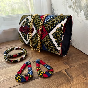 Africa clutch bag, Ankara purse, Ankara bag, African, Wedding gift, Her Gift, Women Gift, Mothers day gift, African purse ,Africa Print bag zdjęcie 2