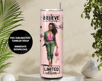 D9 Sorority Tumbler Sublimation Design: Inspirational 20oz Skinny Tumbler Wrap Digital Download