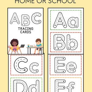 Printable Traceable ABC Cards for Early Learners Educational Download ...
