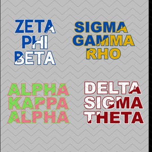 Divine Nine Sorority-Inspired Collection | Zeta Phi Beta | Sigma Gamma Rho| Alpha Kappa Alpha | Delta Sigma Theta | SVG, png, jpg dtf