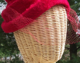 Vintage Fuschia Pillbox Hat