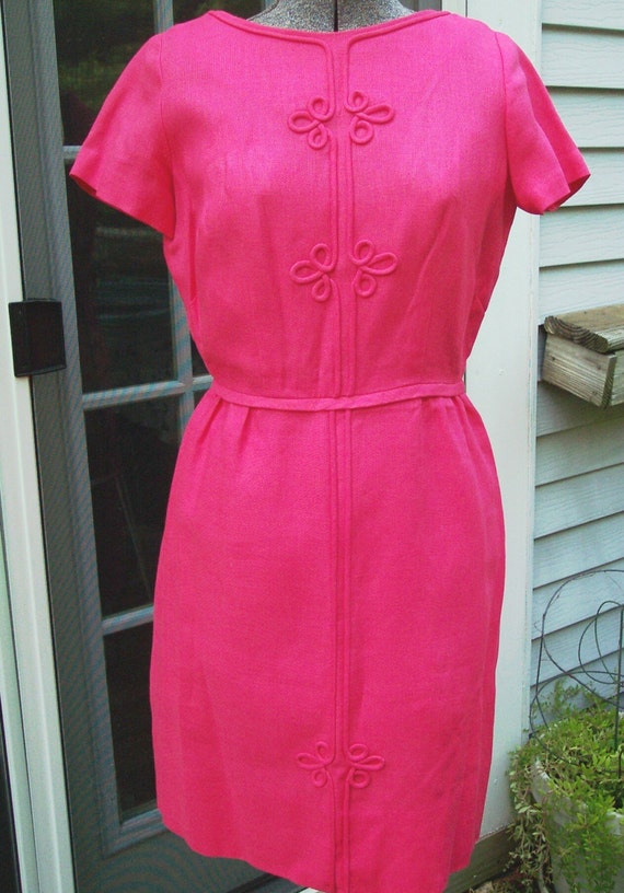 Pink Piping Linen Dress