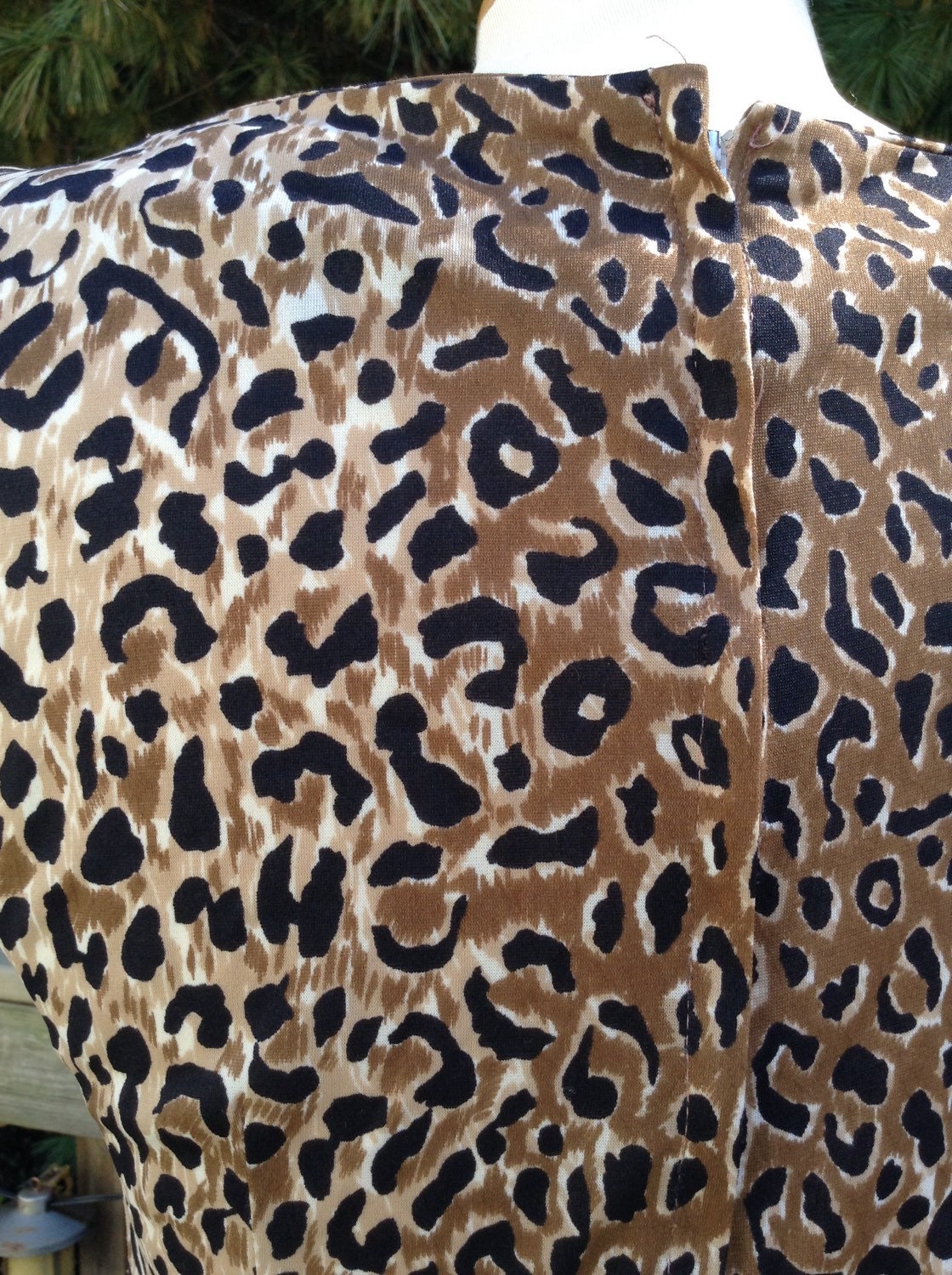 Vintage Leopard Print Knit Dress - Etsy