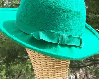 Vintage Green Brushed Wool Hat