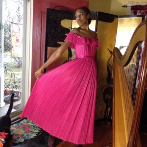 Pink Taffeta Gown Micro Pleats Ada Athanassiou