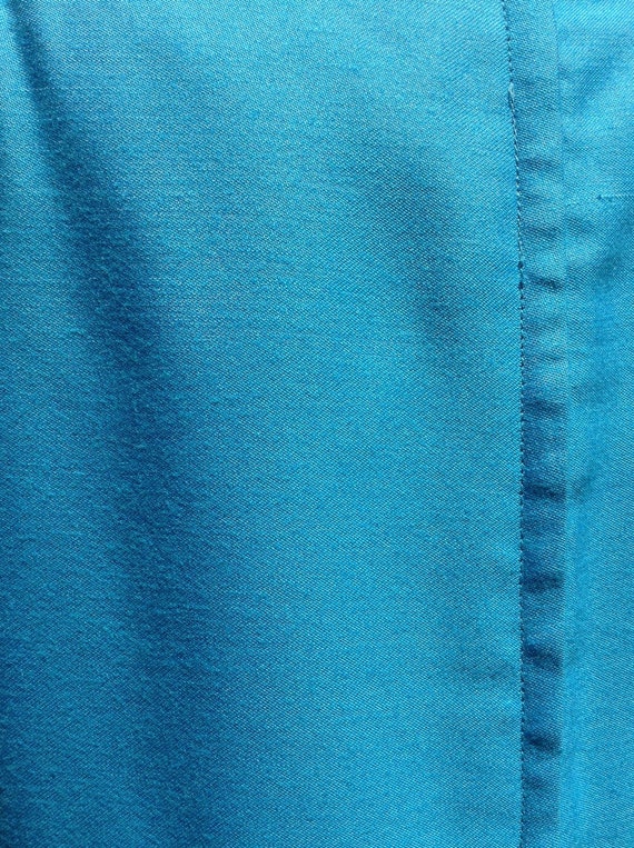 Vintage Aqua Blue Dress Beaded Collar Mad Men - image 5