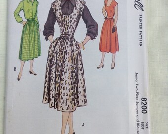 McCall 8200 Blouse Skirt Jumper Pattern