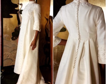 RESERVED for Kristin. Vintage Wedding Gown Bianchi Empire Beaded