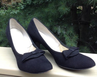 Vintage Black Suede Air Step Pumps
