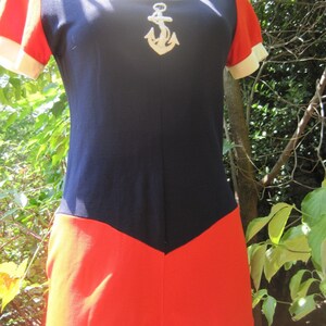 Vintage Blue and Orange Knit Romper image 1