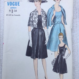 Vogue Pattern 6113 One Piece Dress and Bolero 60s