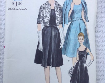 Vogue Pattern 6113 One Piece Dress and Bolero 60s