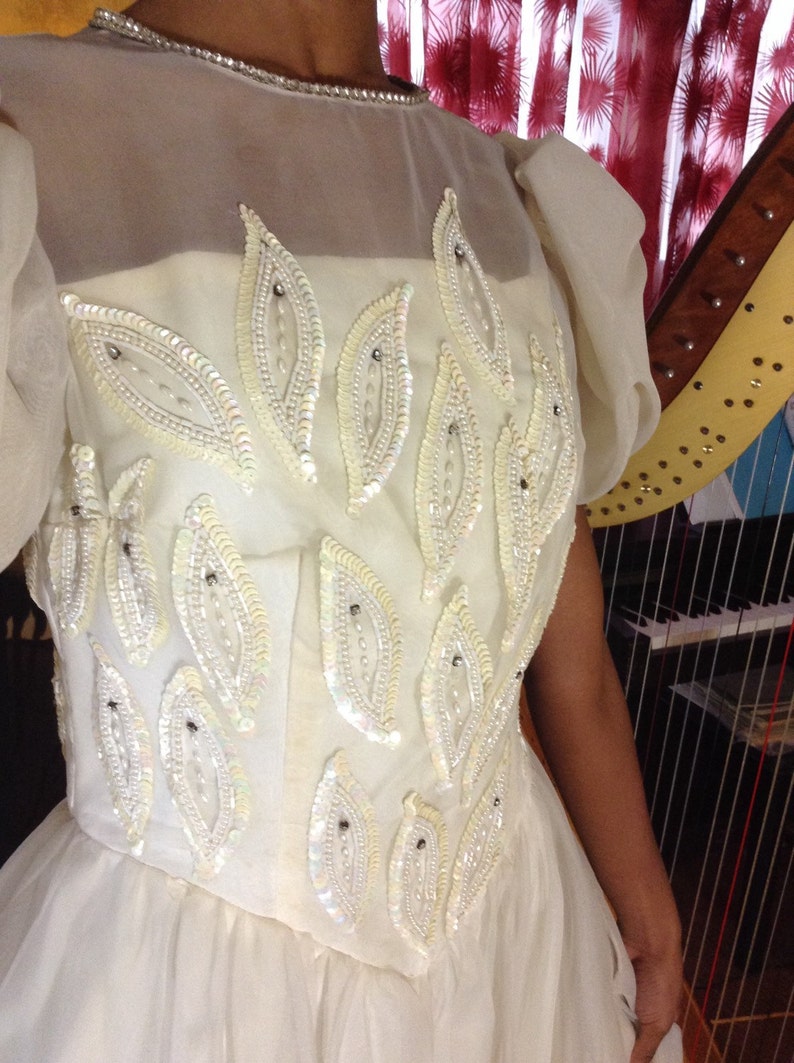 Vintage Chiffon Ballet Wedding Dress image 5
