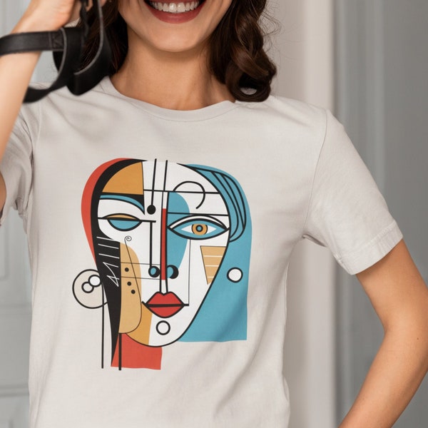 Modern Art Tshirt, Picasso T-shirt, Artist Shirt, Abstract Face Line Drawing, Cubism T-Shirt, Art Gift, Painting Shirt, Impressionism