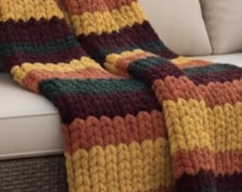 Manta gruesa súper suave con diseño de puesta de sol, hecha a mano, suave y acogedora, regalo de Navidad hecho a mano, manta de punto grueso, regalo de baby shower, manta de regalo de boda