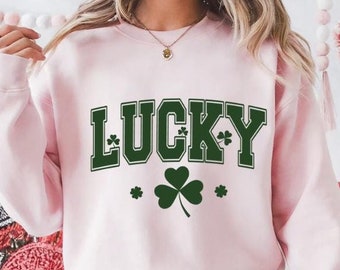 Lucky Irish Sweater,Shamrock Sweatshirt,St Patrick's Day Sweater,Lucky Sweatshirt,Irish Sayings,Love Patrick's ,Clover shirt,Slainte sweater