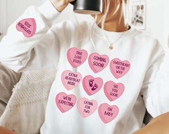 Custom pink Valentine's Pregnancy Announcement sweatshirt,Valentine Maternity,Valentine Pregnancy shirt,Extra loved this year ,Baby Reveal