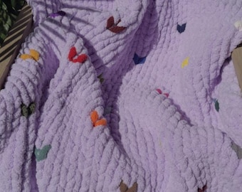 Custom  Hearts chunky Super soft Blanket Handmade,Soft & Cozy Handmade Christmas Gift Chunky Blanket,Baby shower gift,Wedding gift blanket