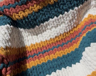 Colorful chunky Super soft Blanket Handmade,Soft & Cozy Handmade Christmas  Gift Chunky Knit Blanket,Baby shower gift,Wedding gift  blanket