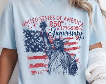 Camiseta patriótica del 250 aniversario del 4 de julio, Camiseta USA Est. 1776, Camiseta American Girl, Camiseta patriótica del 4 de julio Comfort Colors® USA