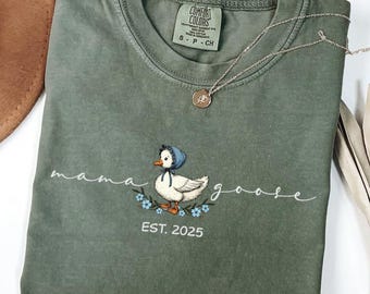 Custom Mama Goose est year shirt,Mothers day gift,Silly goose tee,Gift for mom Mama ,Mothers Day Gift From Daughter for Mom Comfort colors