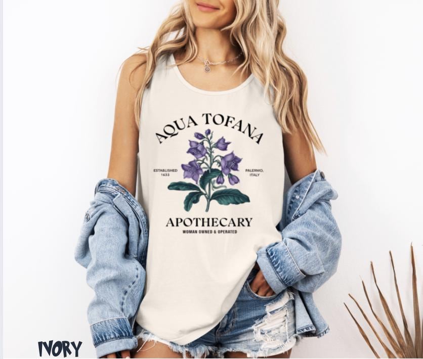 Aqua Tofana Apothecary top,Feminist Tank top,Woman owned and operated top,Womens Rights Shirt,Pro Choice Shirt,FDT Comfort Colors® tank top