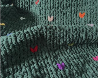 Manta gruesa súper suave hecha a mano para regalo de San Valentín, manta gruesa suave y acogedora hecha a mano, regalo para baby shower, manta para regalo de boda.