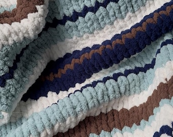 Sky,ocean and earth chunky Super soft Blanket Handmade,Soft & Cozy Handmade Gift Chunky Knit Blanket,Autumn chunky blanket,Christmas gift