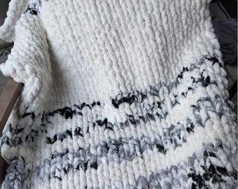 Manta gruesa mágica de invierno hecha a mano, suave y acogedora, manta de punto grueso hecha a mano, hecha a mano con amor, manta gruesa, regalo perfecto