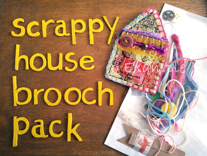 Yellow #30 Scrappy House Brooch Kit