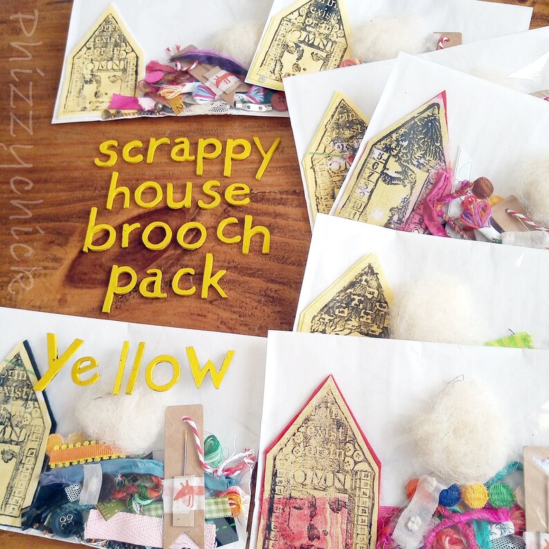 Yellow #30 Scrappy House Brooch Kit