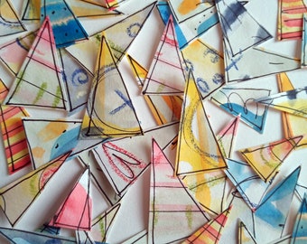 Hand Cut Triangles -Pastels