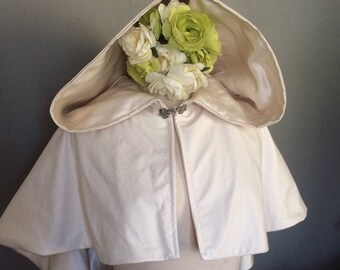 pearl bridal capelet in faux leather wedding cape
