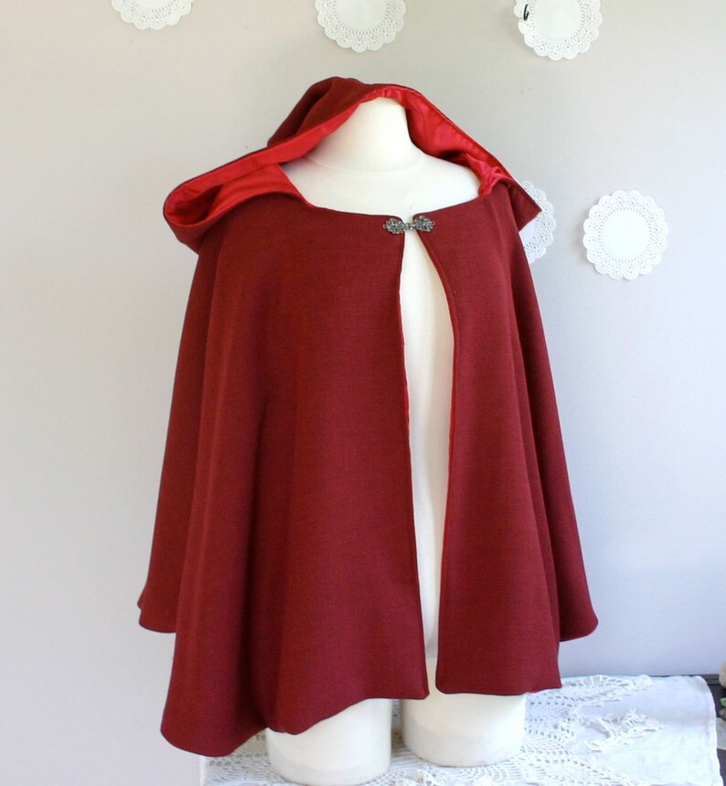 Red Riding Hood Cape Adult hooded cloak in velvet or wool Etsy