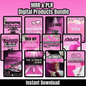 Rich off Digitals Bundle, MRR included, PLR included, Done for you products, Digital products bundle, Resell rights included