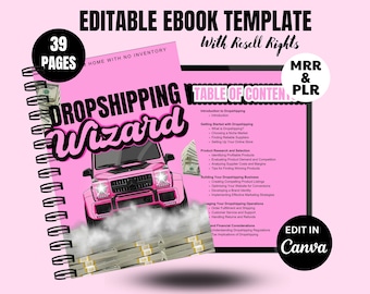 Drop shipping eBook, MRR eBook, PLR eBook, Done for you eBook, eBook Template, Resell Rights Included, Digital Products, Digital Marketing