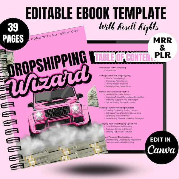 Drop shipping eBook, MRR eBook, PLR eBook, Done for you eBook, eBook Template, Resell Rights Included, Digital Products, Digital Marketing