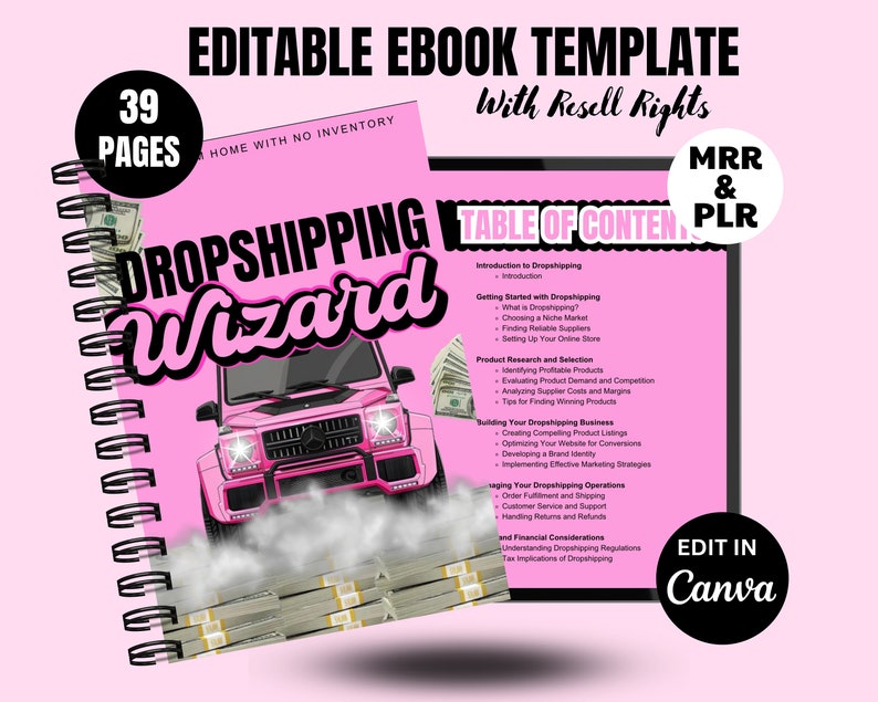 Drop shipping eBook, MRR eBook, PLR eBook, Done for you eBook, eBook Template, Resell Rights Included, Digital Products, Digital Marketing image 1