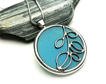 Stained glass pendant necklace - 9109