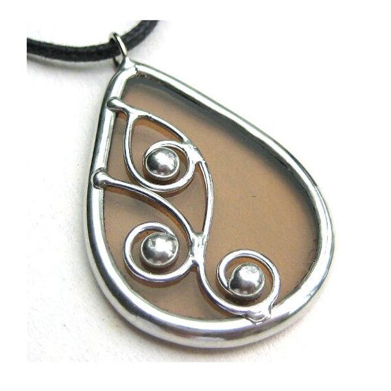 Items similar to Spirals teardrop stained glass pendant (971) on Etsy