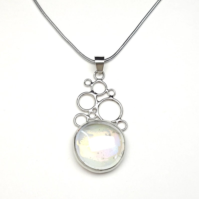 Iridescent Glass bubble pendant 9118 image 1